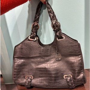 Stewart Weitzman black leather bag tote